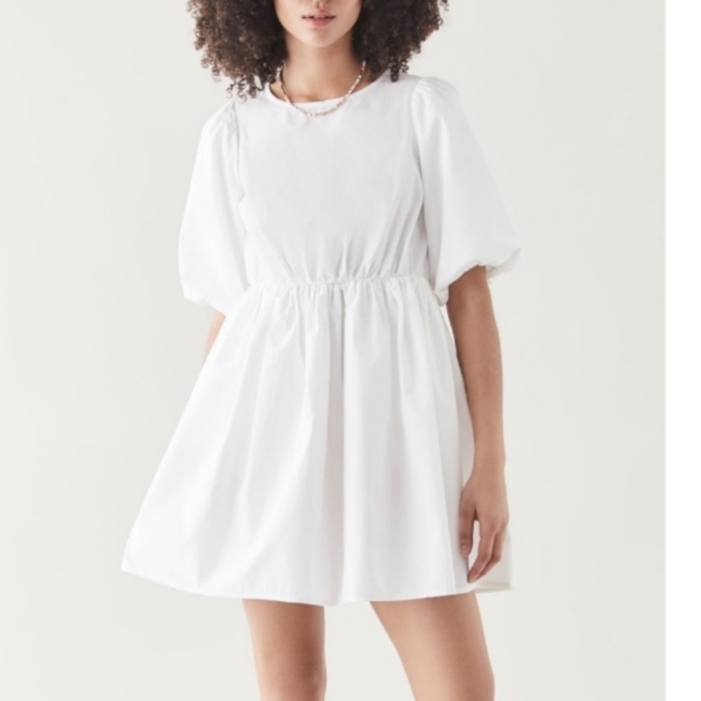 Madewell White Balloon Sleeve Mini Dress Size 12
